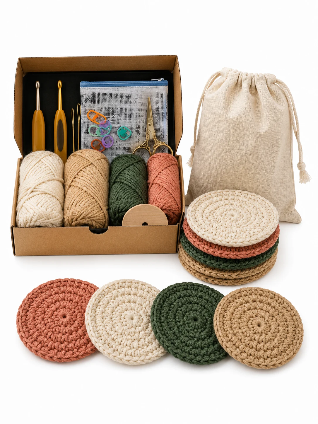 Coopay Crochet Coaster Kit for Beginners