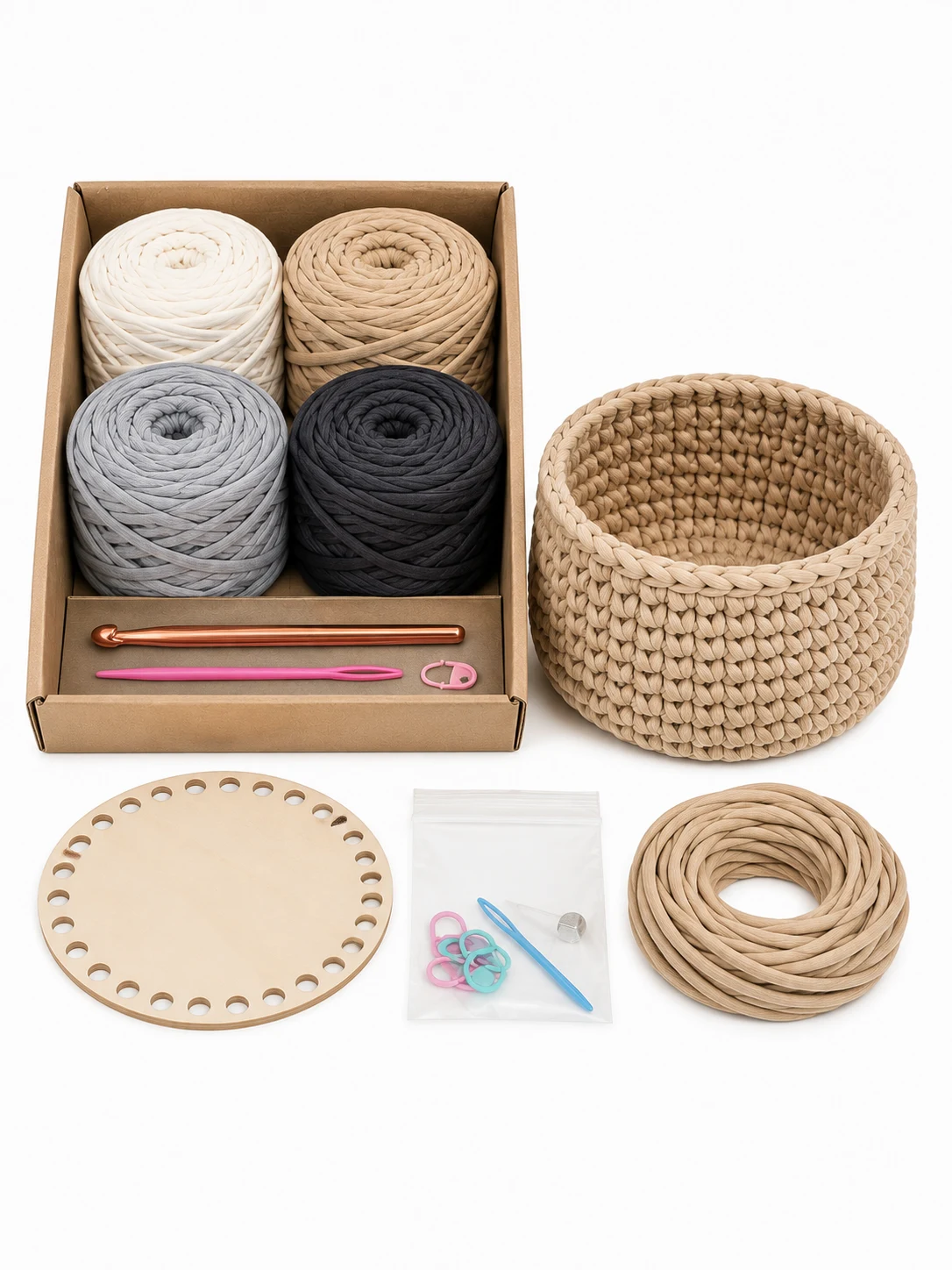 Crochet Basket Kit for Beginners