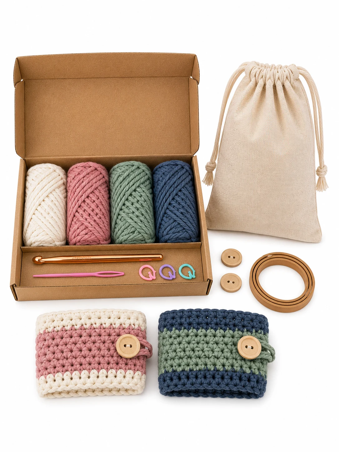 Crochet Cup Cozy Kit for Beginners