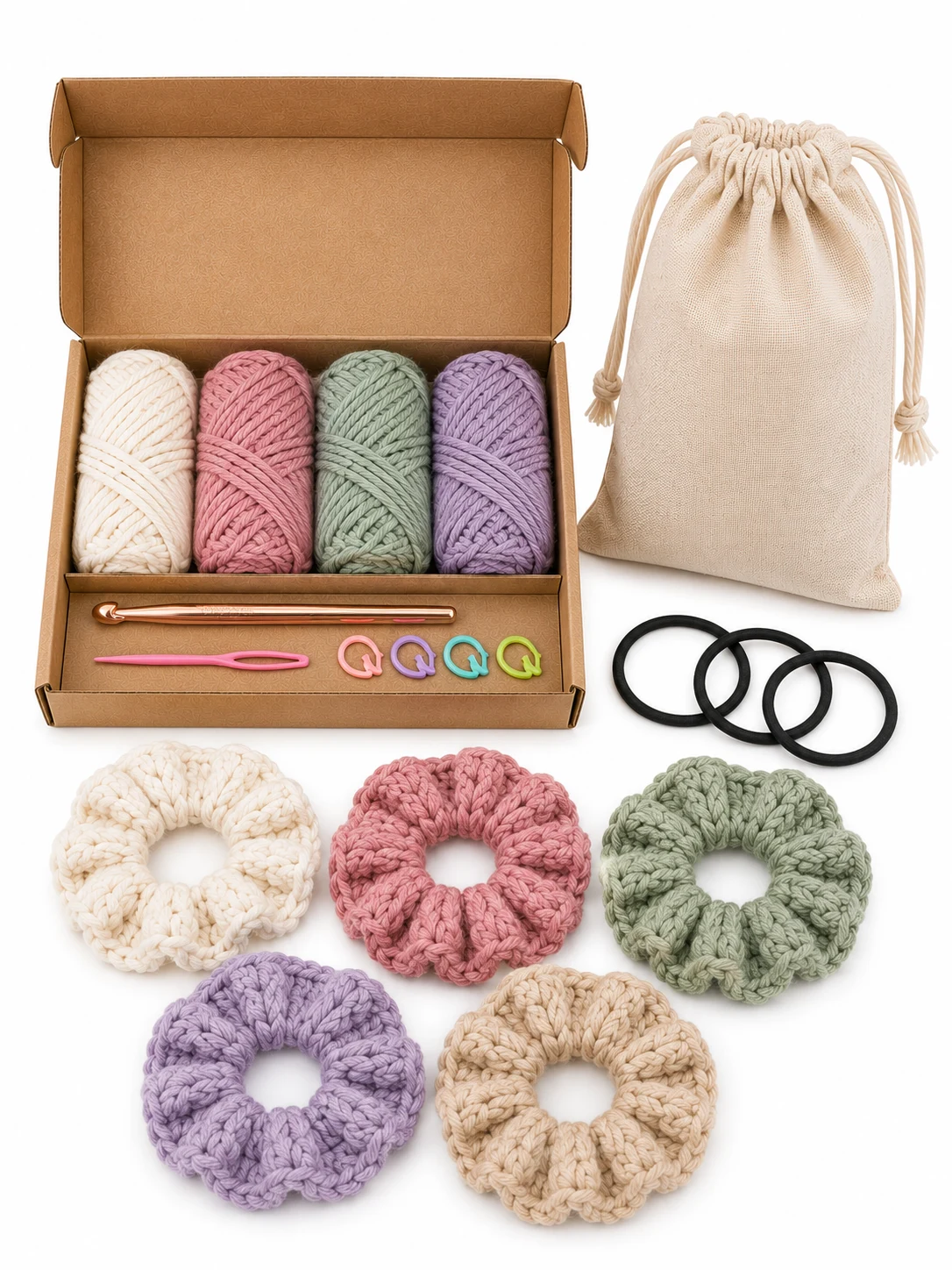 Crochet Scrunchie Kit for Beginners