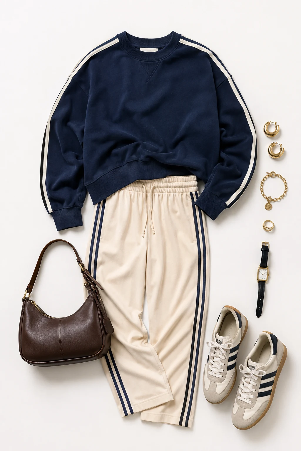 The Vintage Sportswear Mix: Sweatshirt, Track Pants, Retro Trainers — Everyday Outfit style outfit