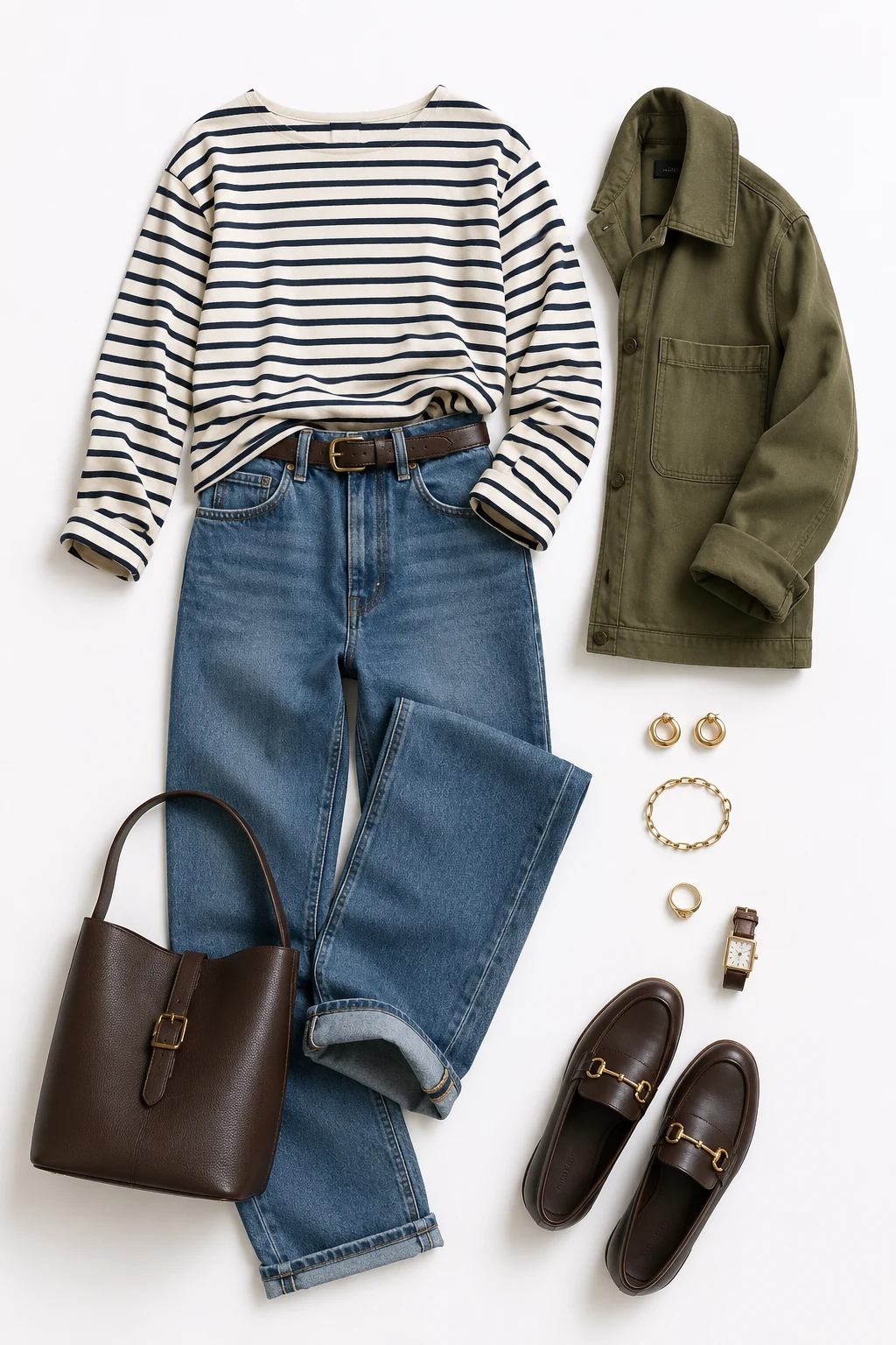 The French Utility Mix: Breton Stripe, Jeans, Loafers — everyday outfits women style outfit