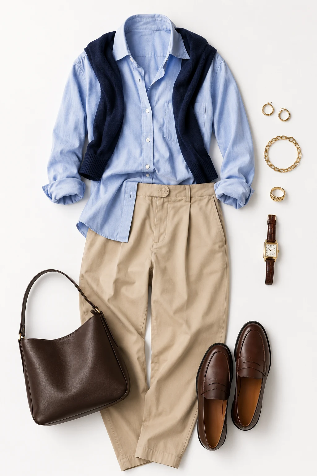 The Ivy-Inspired Weekend Outfit: Oxford Shirt, Chinos, Penny Loafers — everyday outfits women style outfit