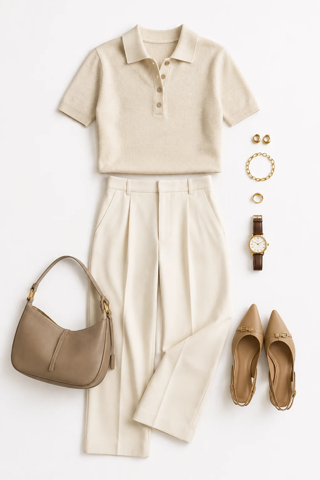 The Knit-Polo Combination: Fine Knit Polo and Trousers — everyday outfits women style outfit