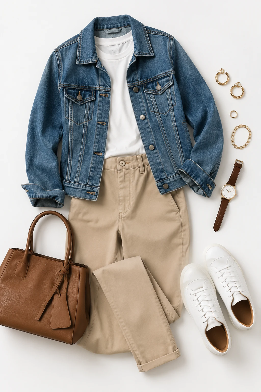 The Denim-Jacket Classic: Trucker Jacket and Chinos — everyday outfits women style outfit