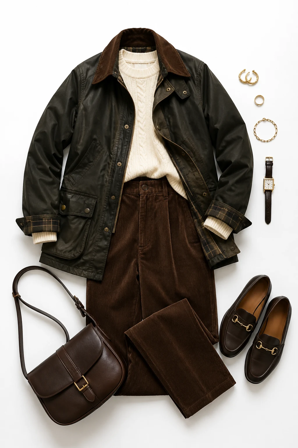 The Heritage Rainwear Look: Waxed Jacket and Corduroy — everyday outfits women style outfit