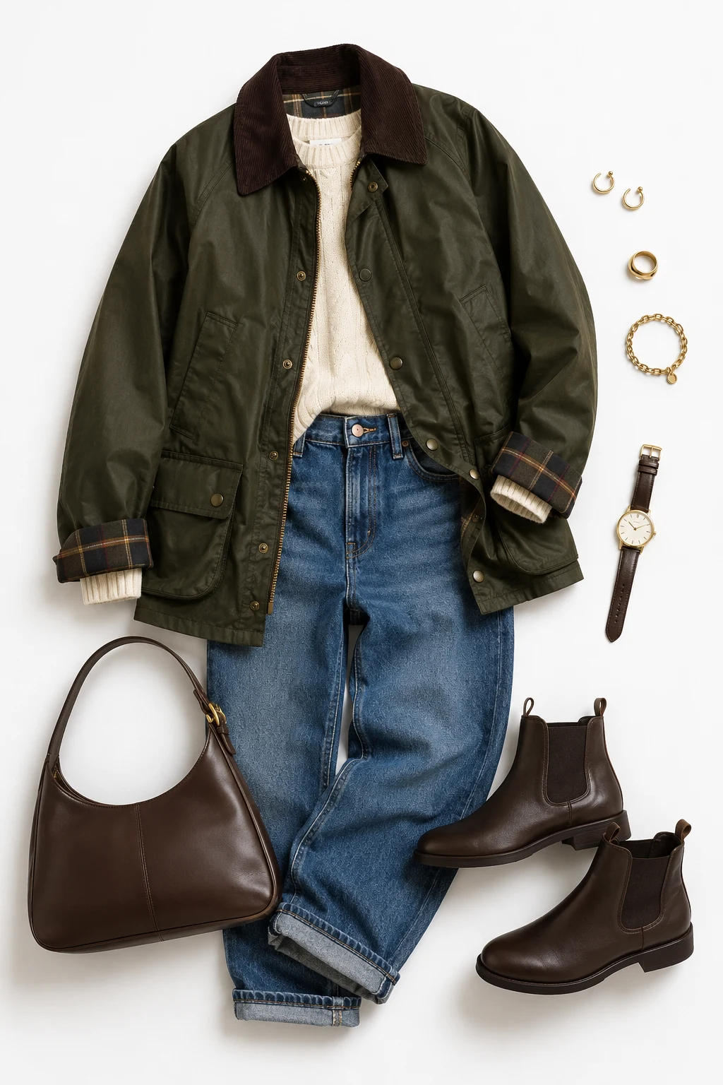 The Heritage Rainy-Day Uniform: Barbour Jacket, Jeans, Chelsea Boots — everyday outfits women style outfit