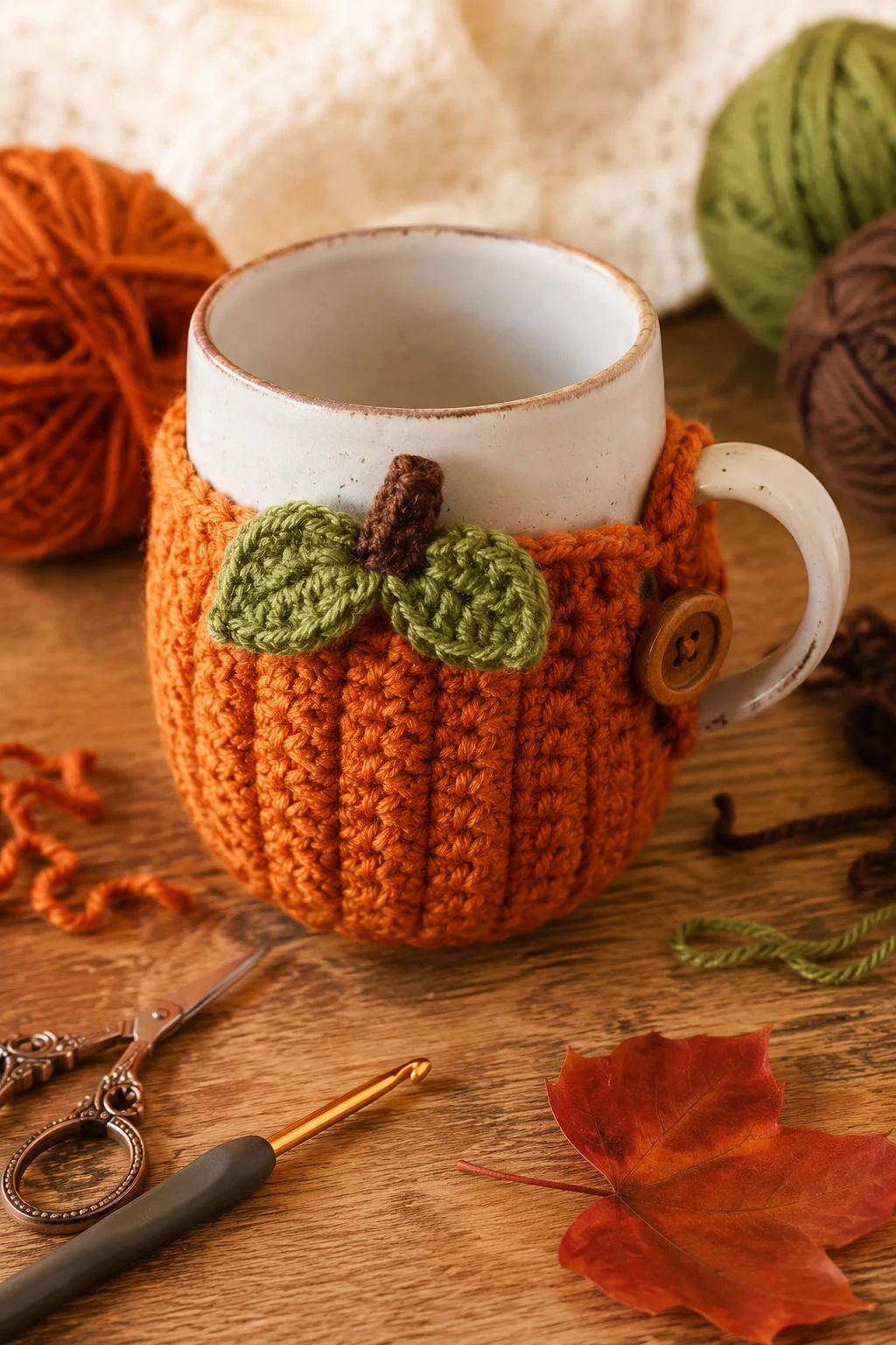 Pumpkin Spice Mug Cozy — Fall Crochet Ideas  Free Pattern style outfit