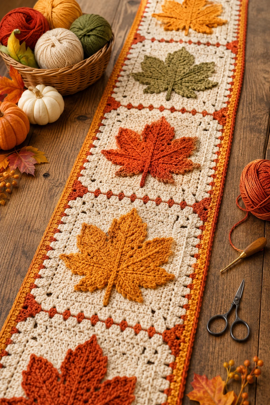 Harvest Table Runner — Fall Crochet Ideas  Free Pattern style outfit