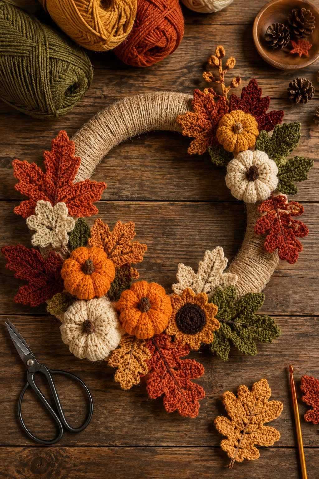 Autumn Wreath — Fall Crochet Ideas  Free Pattern style outfit