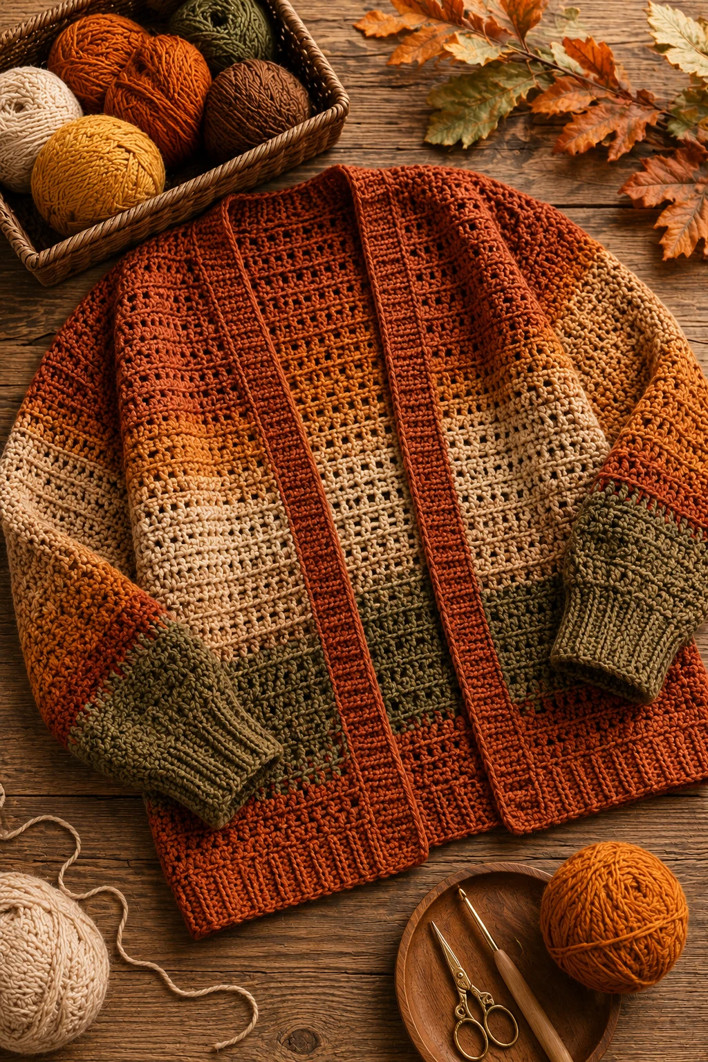 Autumn Slouchy Cardigan — Fall Crochet Ideas  Free Pattern style outfit