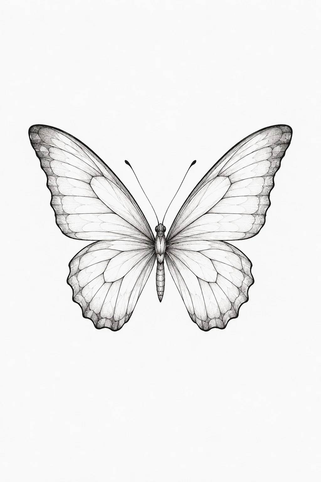Single Needle Fine Line Butterfly Tattoo — fine line butterfly tattoo style outfit