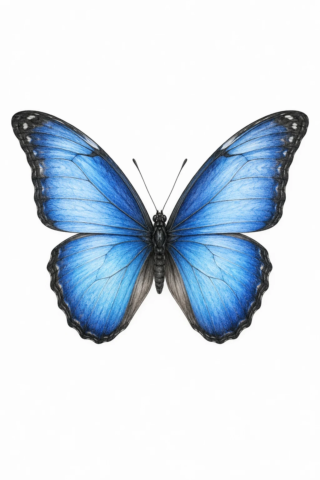 Blue Morpho Inspired Fine Line Butterfly Tattoo — fine line butterfly tattoo style outfit