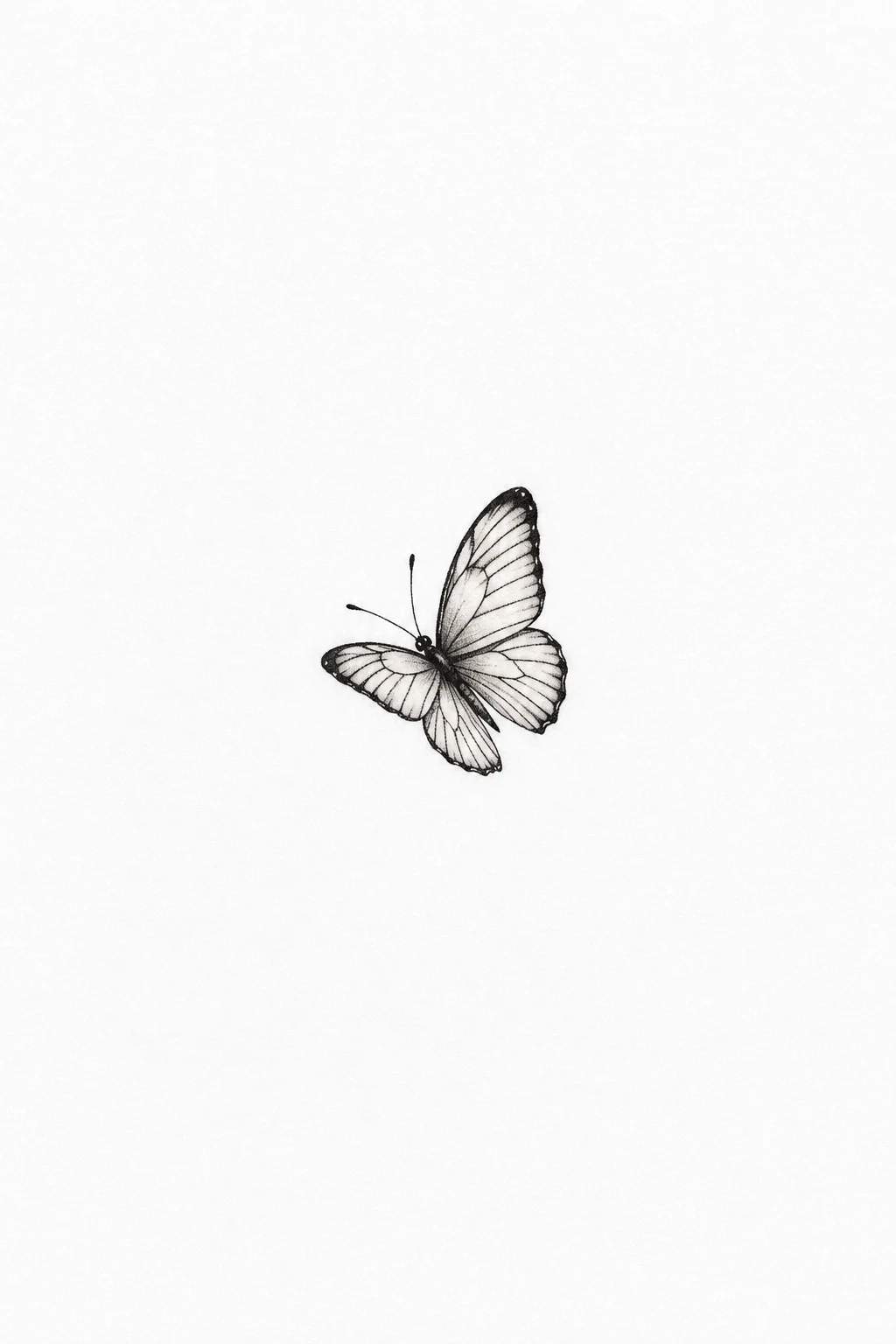 Tiny Butterfly Behind the Ear — fineline butterfly tattoo style outfit
