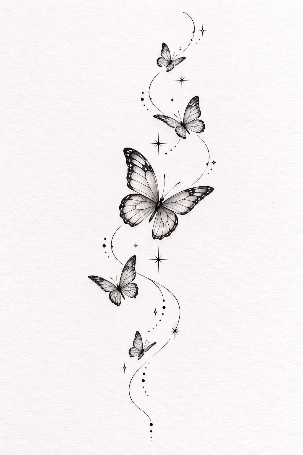 Mini Butterfly Trail — fineline butterfly tattoo style outfit