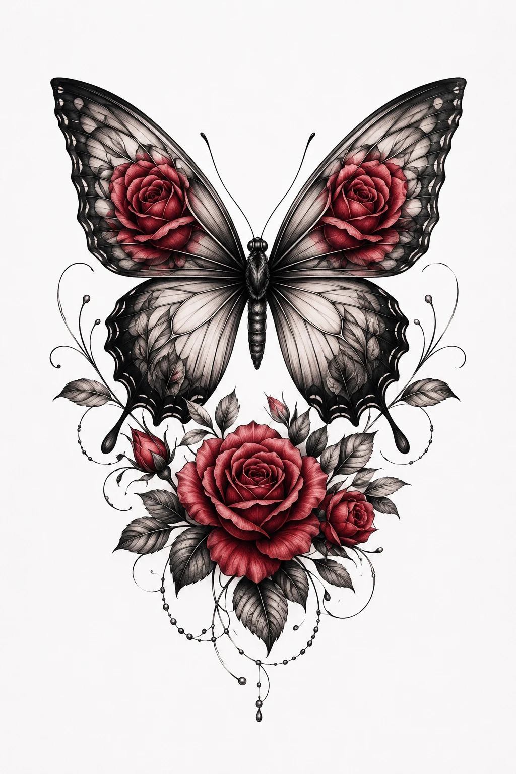Rose Wing Butterfly — flower butterfly tattoo style outfit