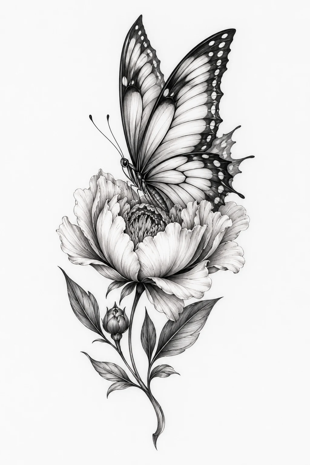 Butterfly Emerging From a Flower — flower butterfly tattoo style outfit