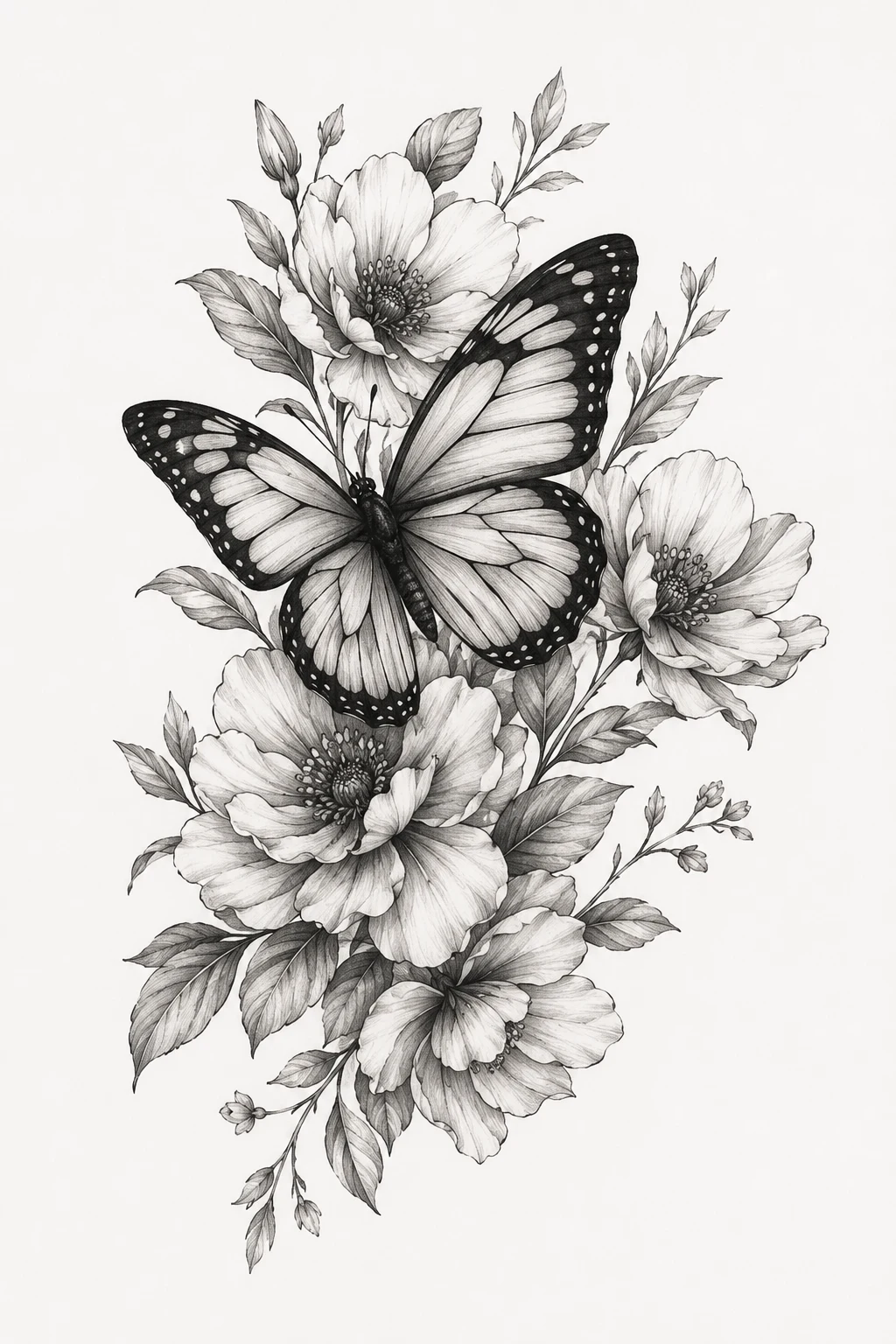 Matching Butterfly Flowers — flower butterfly tattoo style outfit
