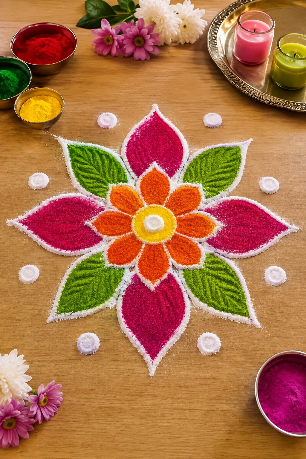Simple Free Hand Rangoli With Colours — free hand rangoli designs with colours style outfit
