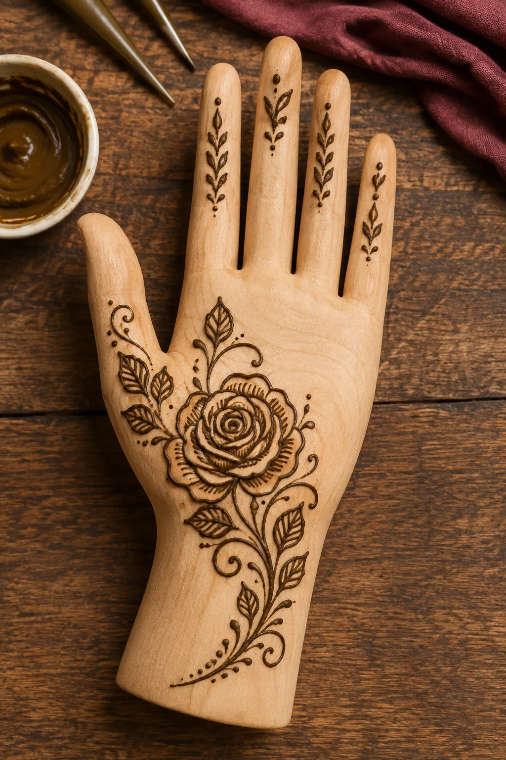 Simple Arabic Rose — front hand mehndi designs simple style outfit