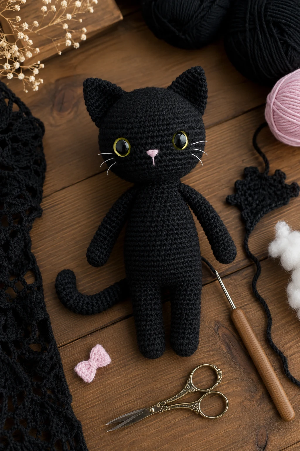 Black Cat Amigurumi — goth crochet ideas style outfit