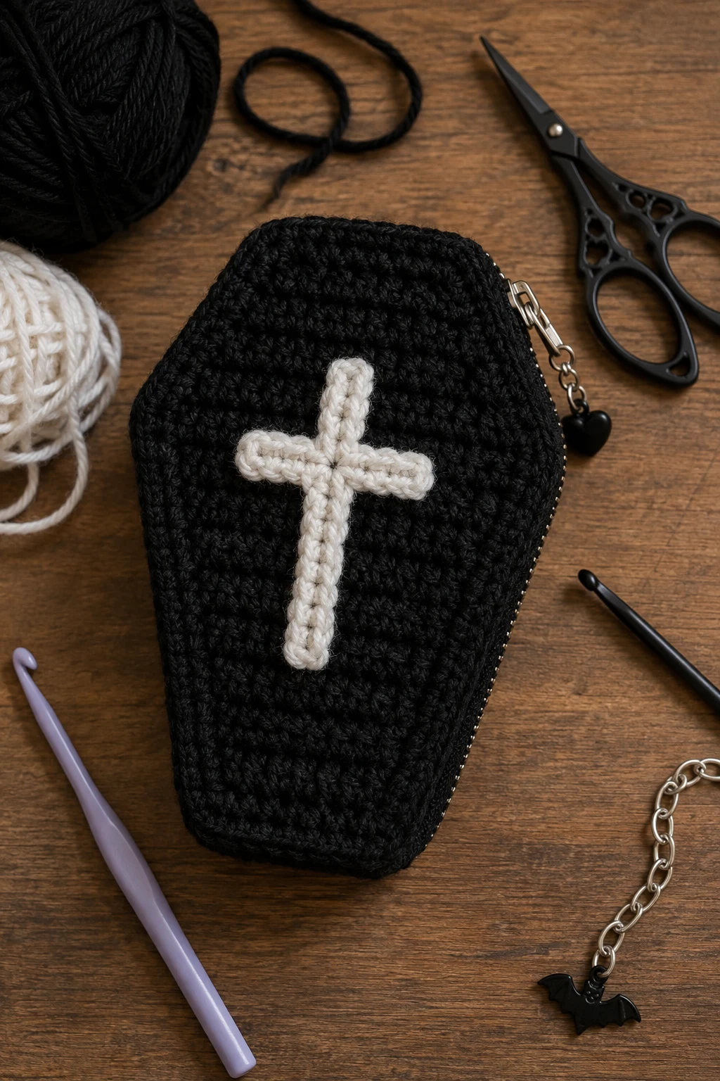 Coffin Coin Purse — goth crochet ideas style outfit