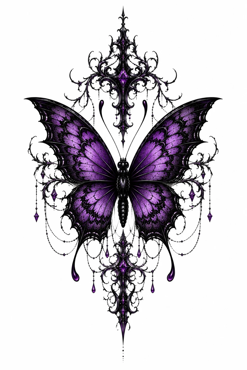 Purple Gothic Butterfly — gothic butterfly tattoo style outfit