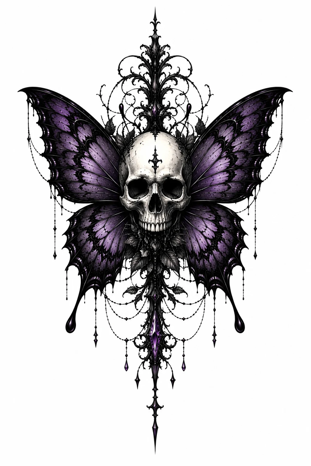 Gothic Butterfly With a Skull — gothic butterfly tattoo style outfit