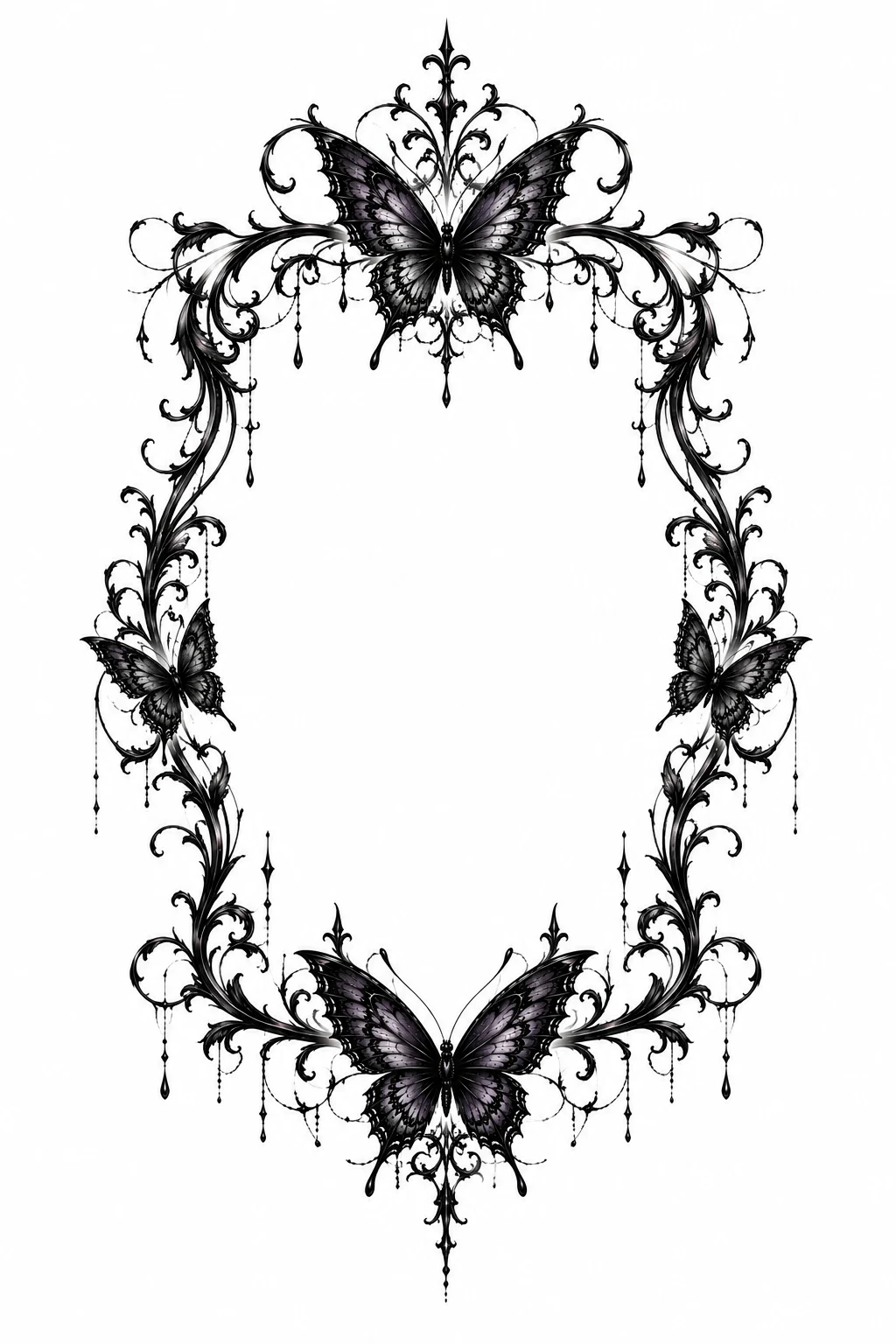 Ornamental Gothic Butterfly Frame — gothic butterfly tattoo style outfit