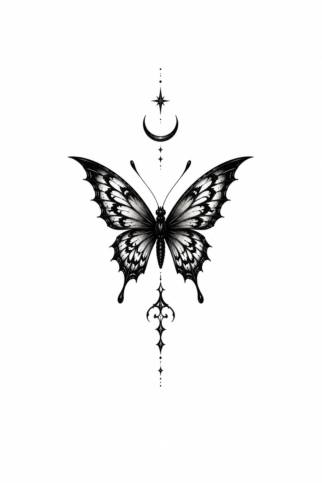 Gothic Butterfly Tattoo Small and Minimal — gothic butterfly tattoo style outfit