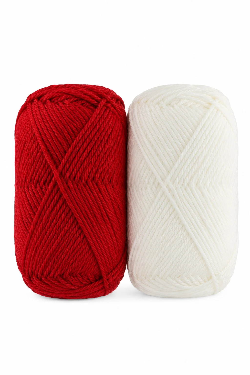 Red Heart Super Saver Yarn, White & Cherry Red