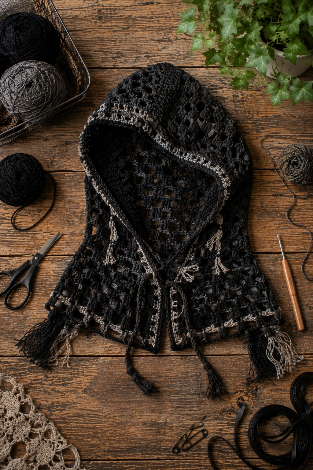 Grunge Crochet Hood — grunge crochet ideas style outfit