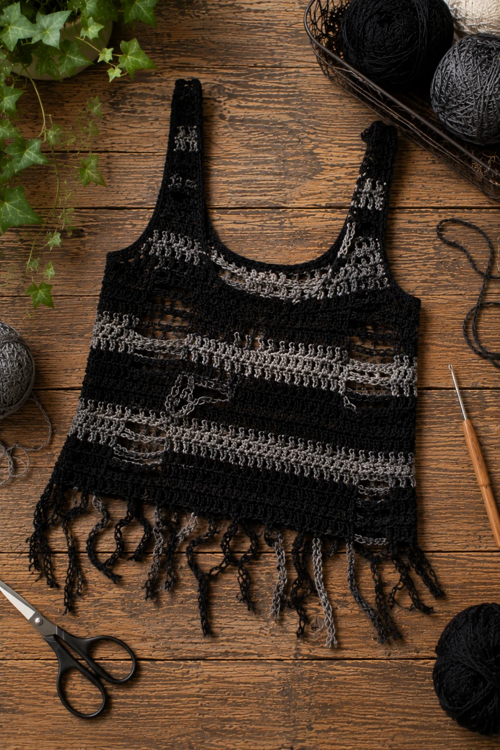 Grunge Crochet Tank Top — grunge crochet ideas style outfit