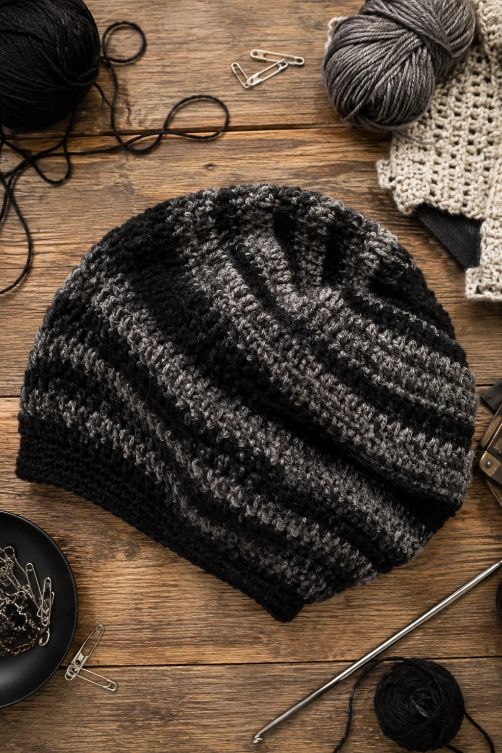Oversized Slouchy Grunge Crochet Beanie — grunge crochet ideas style outfit