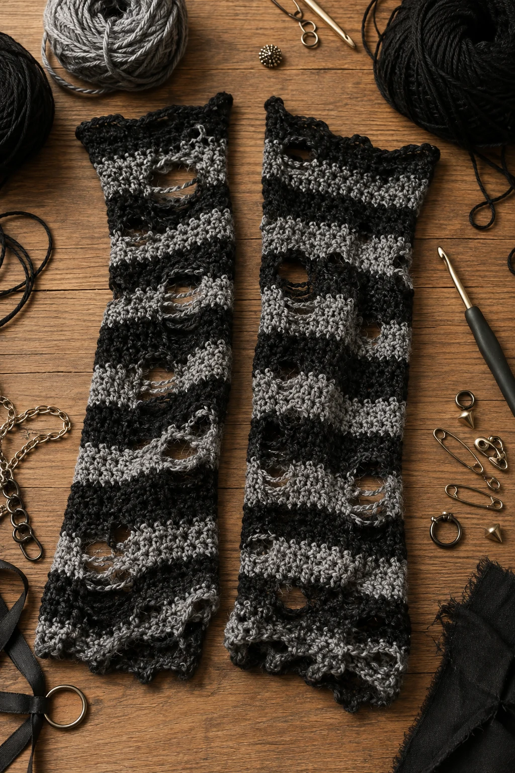 Grunge Crochet Arm Warmers — grunge crochet ideas style outfit