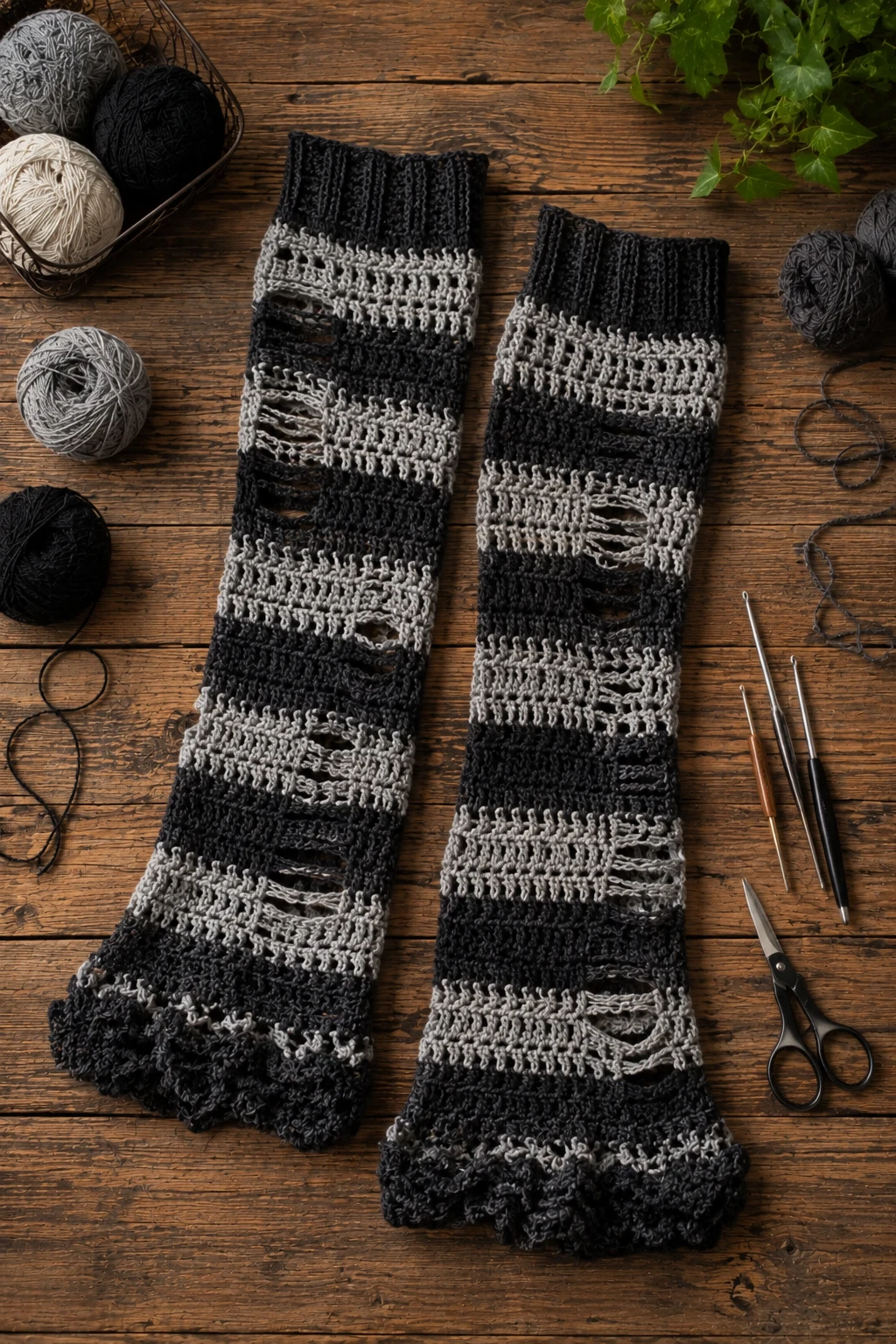 Grunge Crochet Leg Warmers — grunge crochet ideas style outfit