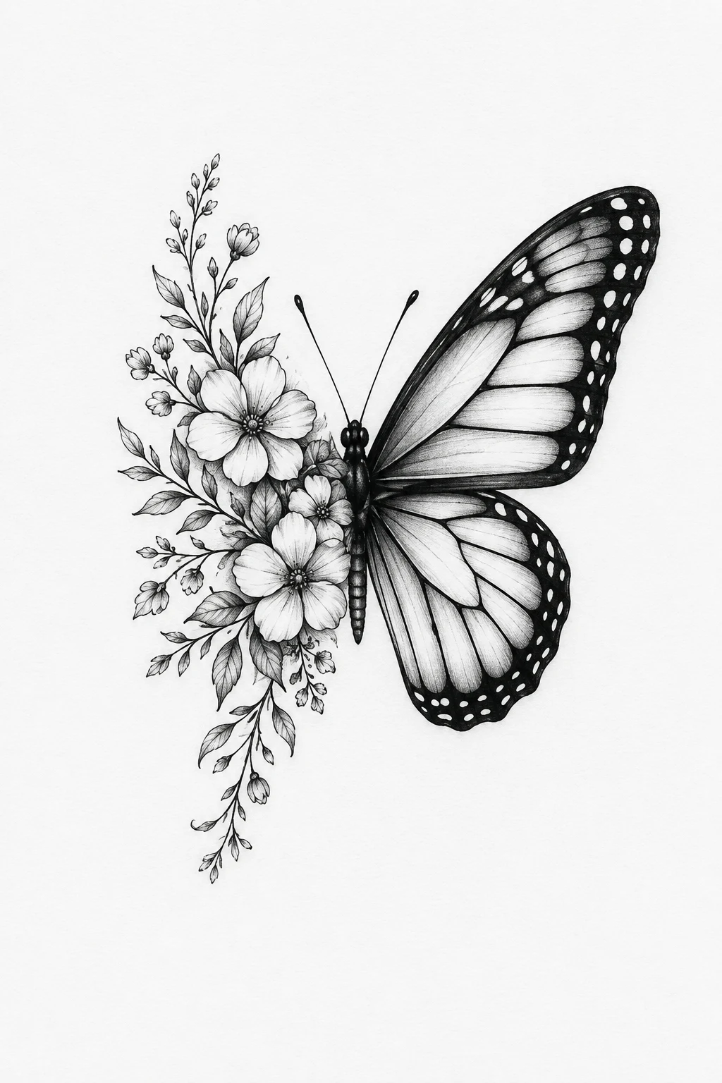 Half Butterfly Tattoo on Wrist — Half Butterfly Tattoo style outfit