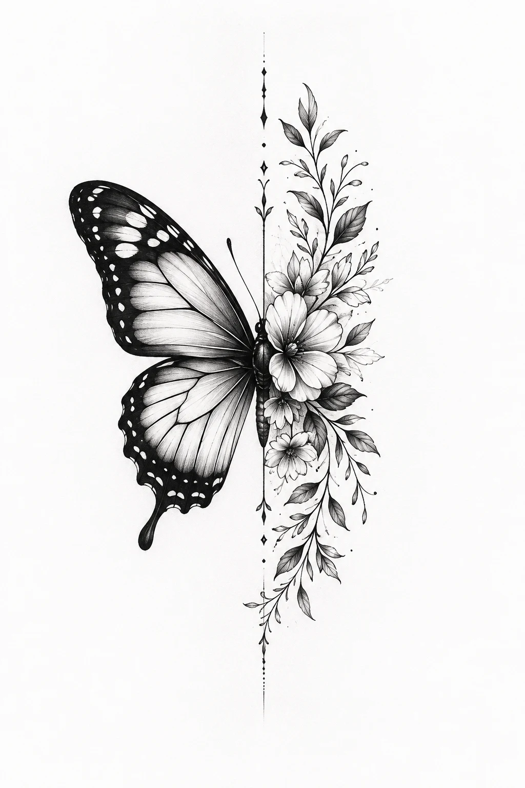 Half Butterfly Tattoo Meaning Woman — Half Butterfly Tattoo style outfit