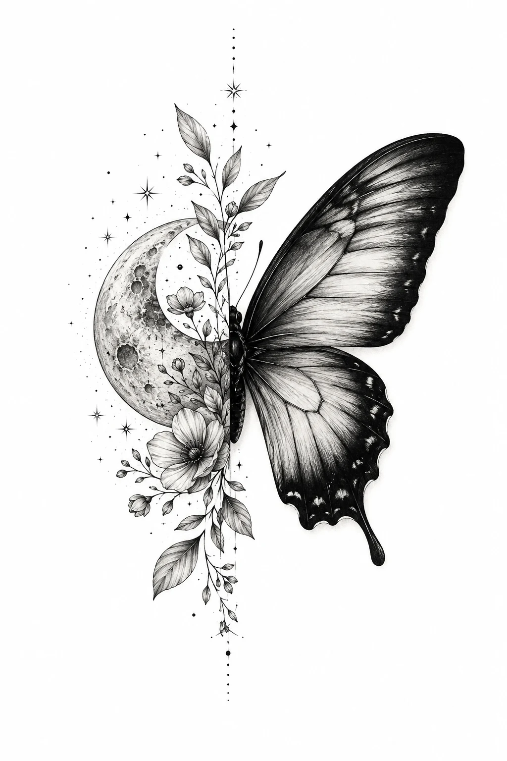 Moonlit Half Butterfly — Half Butterfly Tattoo style outfit