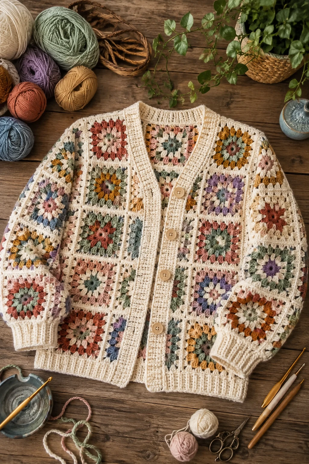 Granny Square Cardigan — ideas a crochet granny square pattern style outfit
