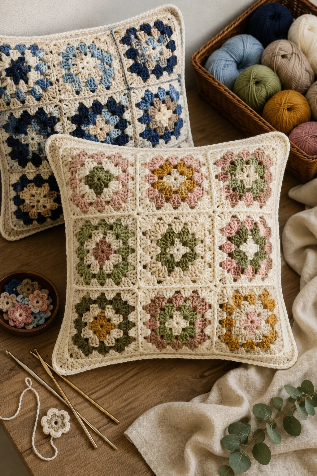 Granny Square Pillow Covers — ideas a crochet granny square pattern style outfit