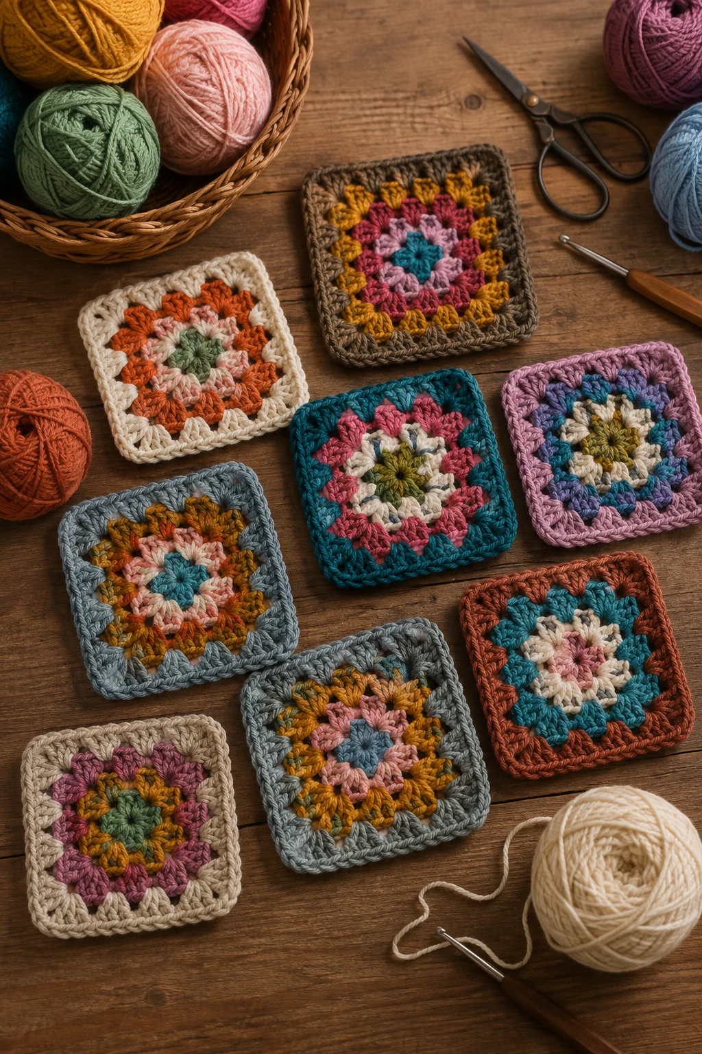 Scrap-Yarn Granny Squares — ideas a crochet granny square pattern style outfit