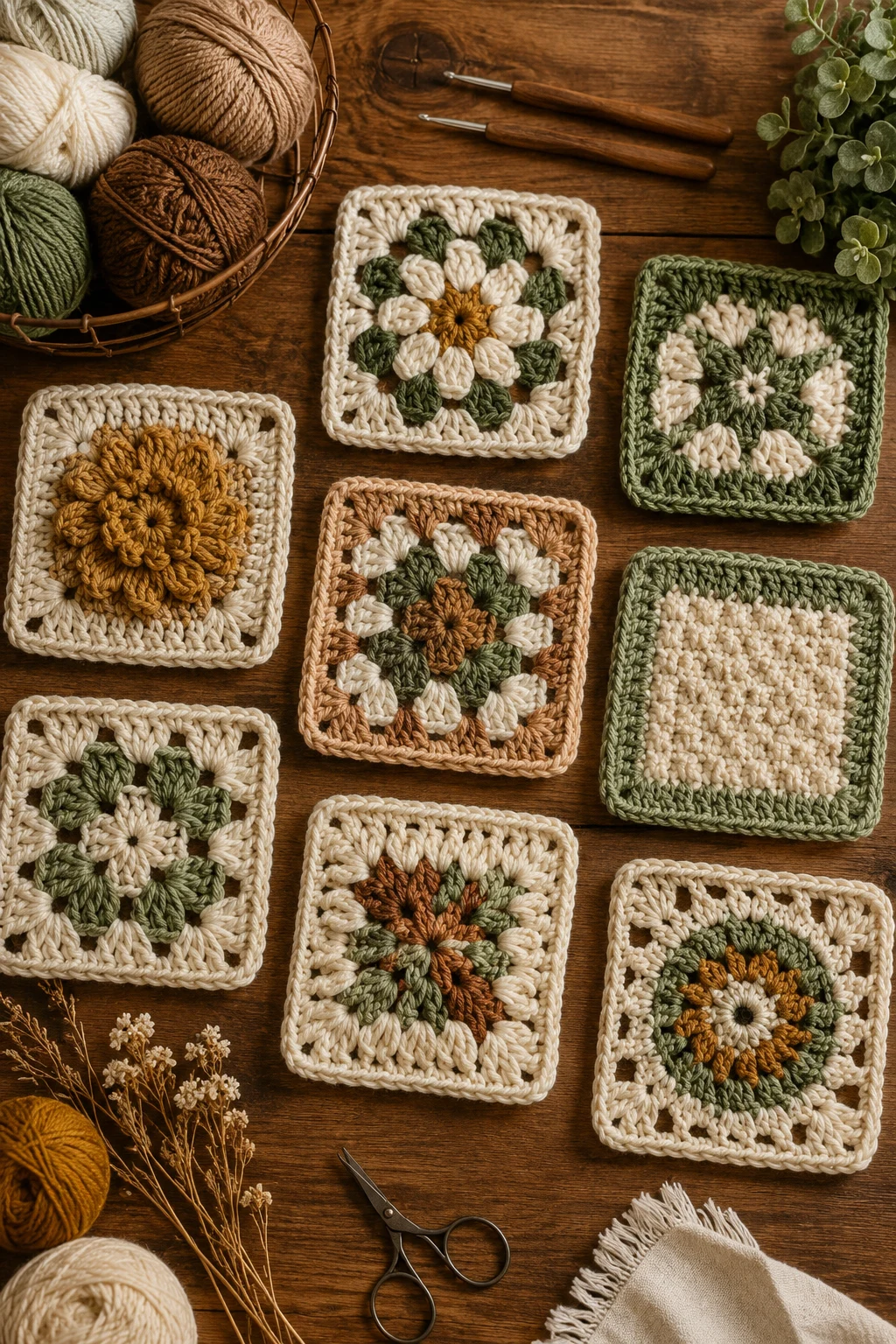 Mixed-Texture Granny Squares — ideas a crochet granny square pattern style outfit