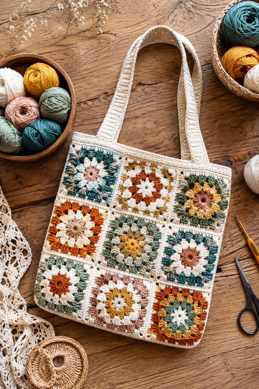 Modern Tote Bag Using Ideas a Crochet Granny Square Pattern — ideas a crochet granny square pattern style outfit