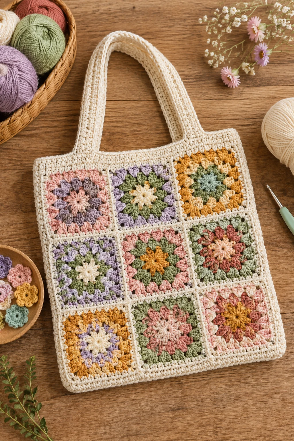 Granny Square Tote Bag — ideas a crochet granny square pattern style outfit