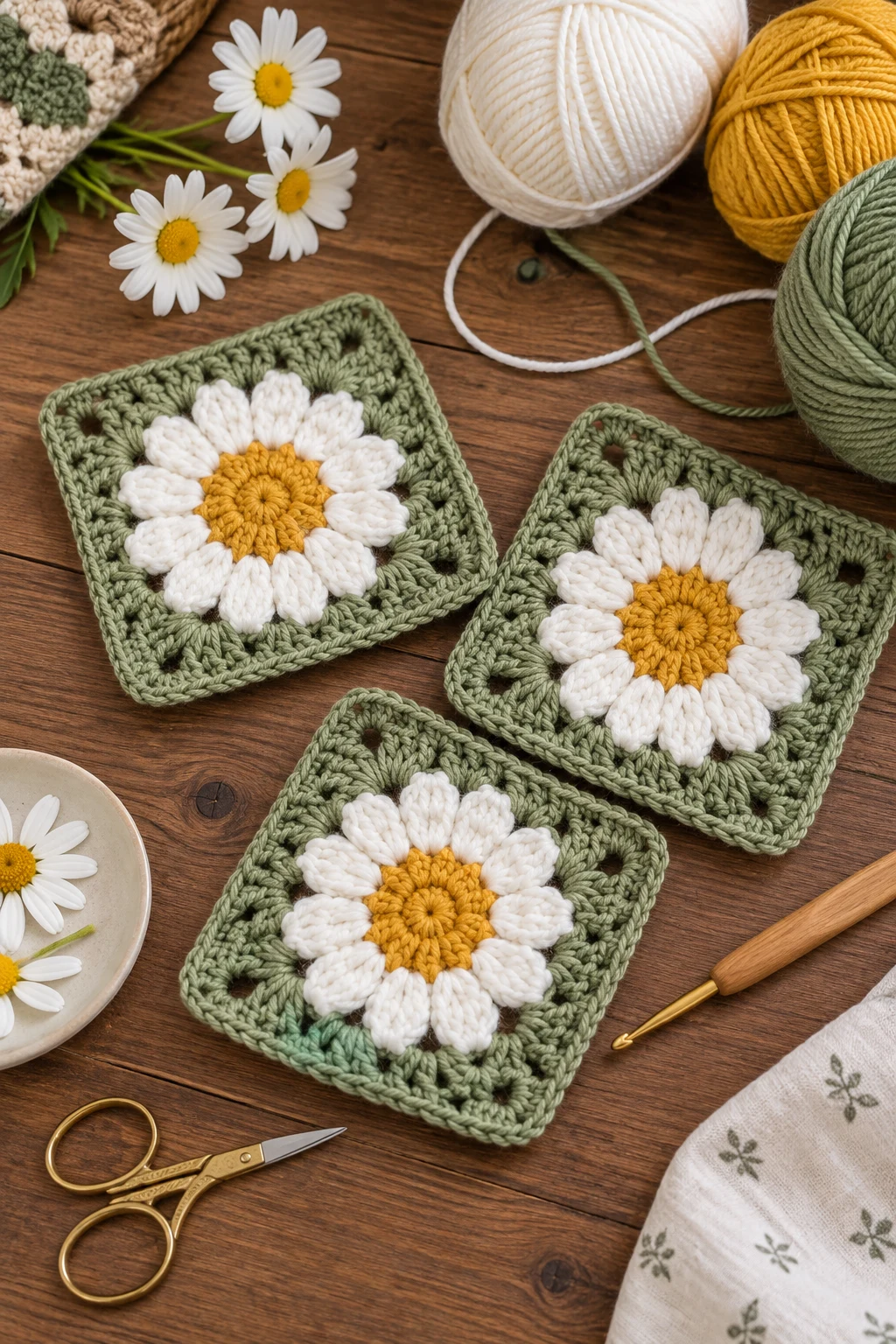 Daisy Center Granny Squares — ideas a crochet granny square pattern style outfit