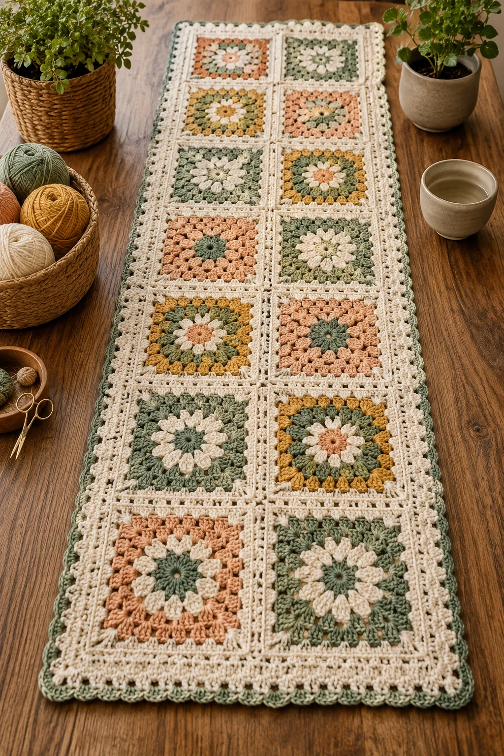 Decorative Table Runner — ideas a crochet granny square pattern style outfit