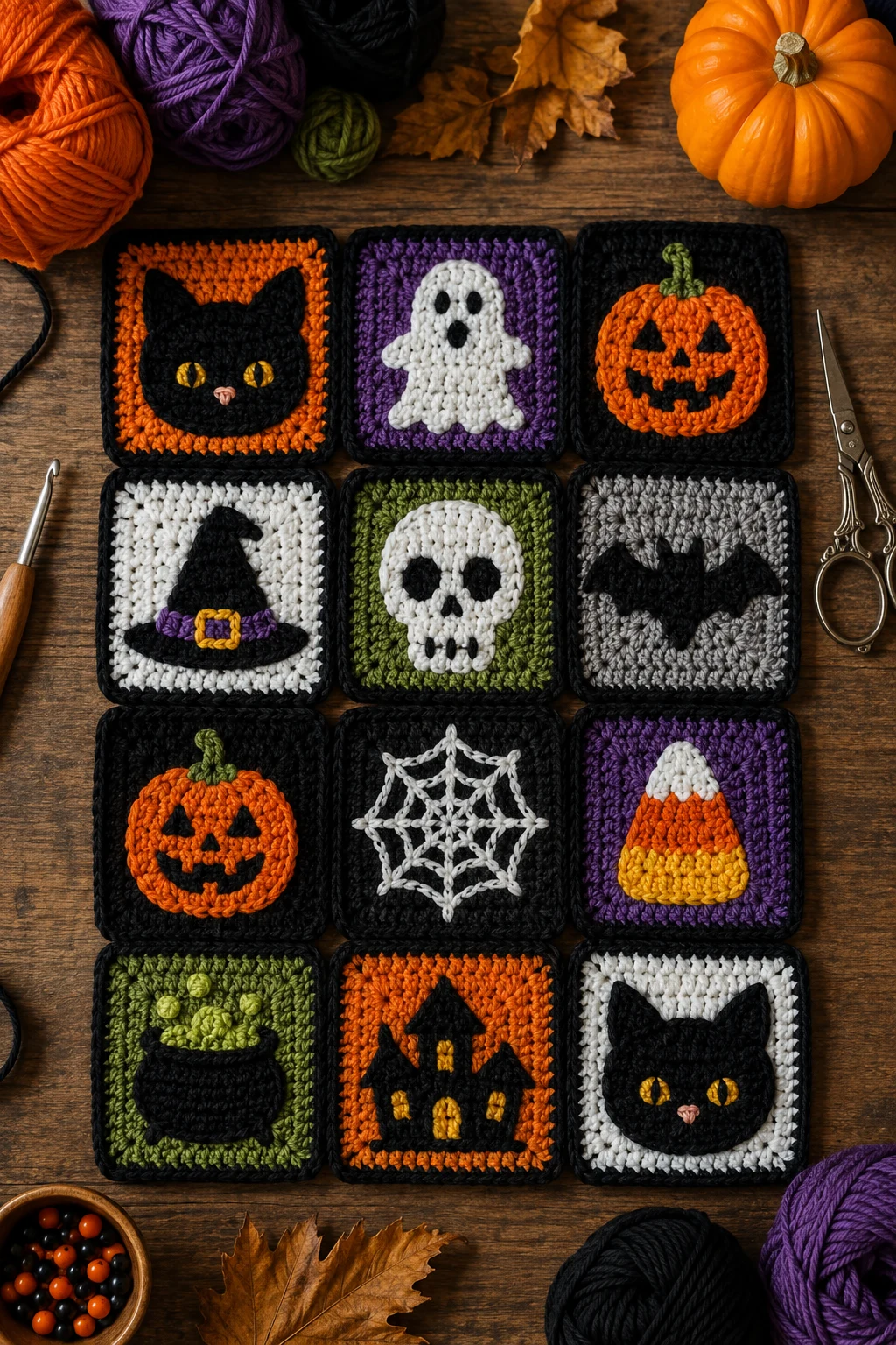 Halloween Granny Squares — ideas a crochet granny square pattern style outfit
