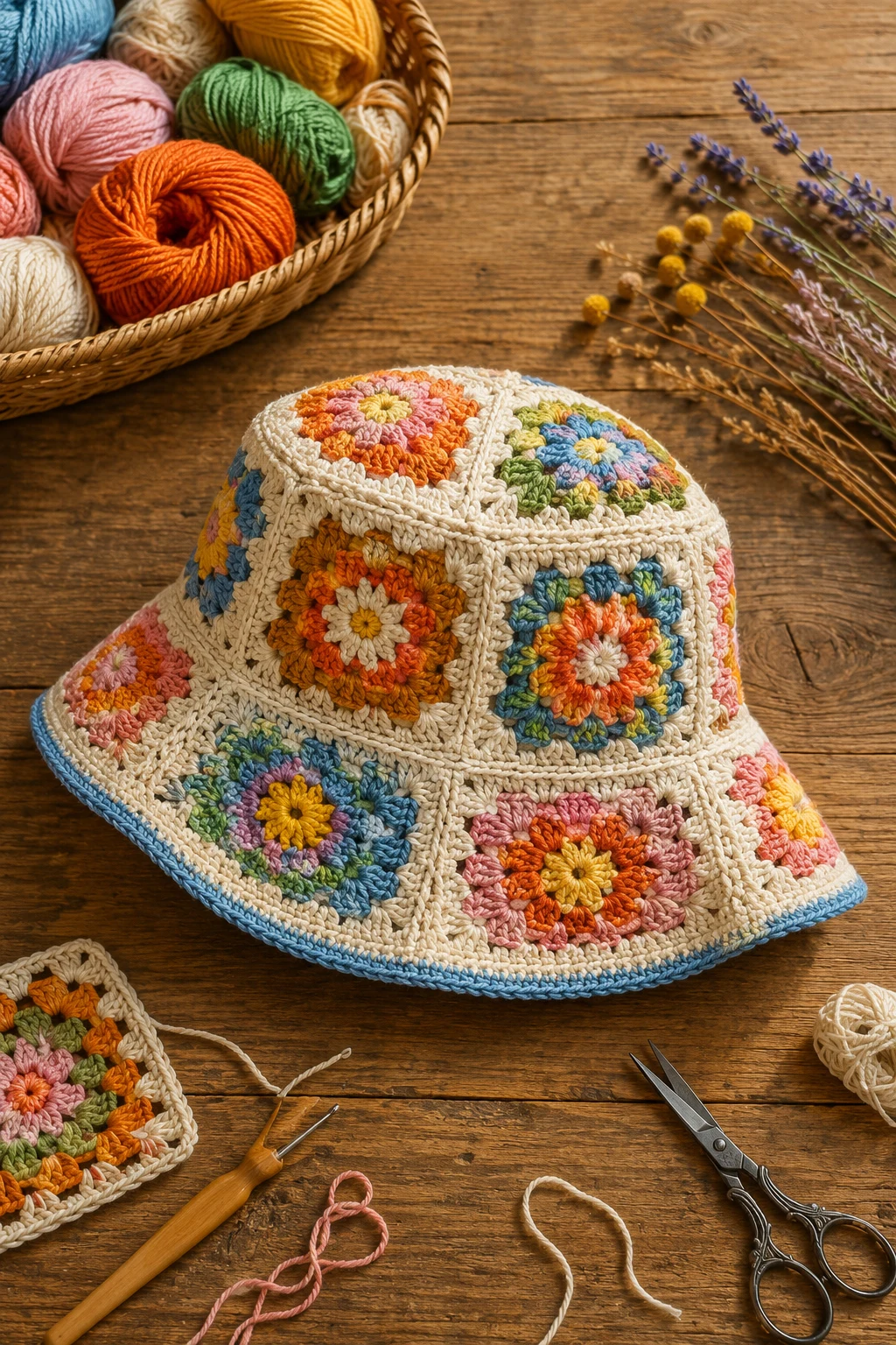 Festival Bucket Hat — ideas a crochet granny square pattern style outfit