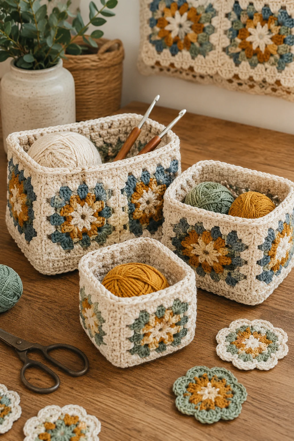 Handmade Gift Basket Set — ideas a crochet granny square pattern style outfit
